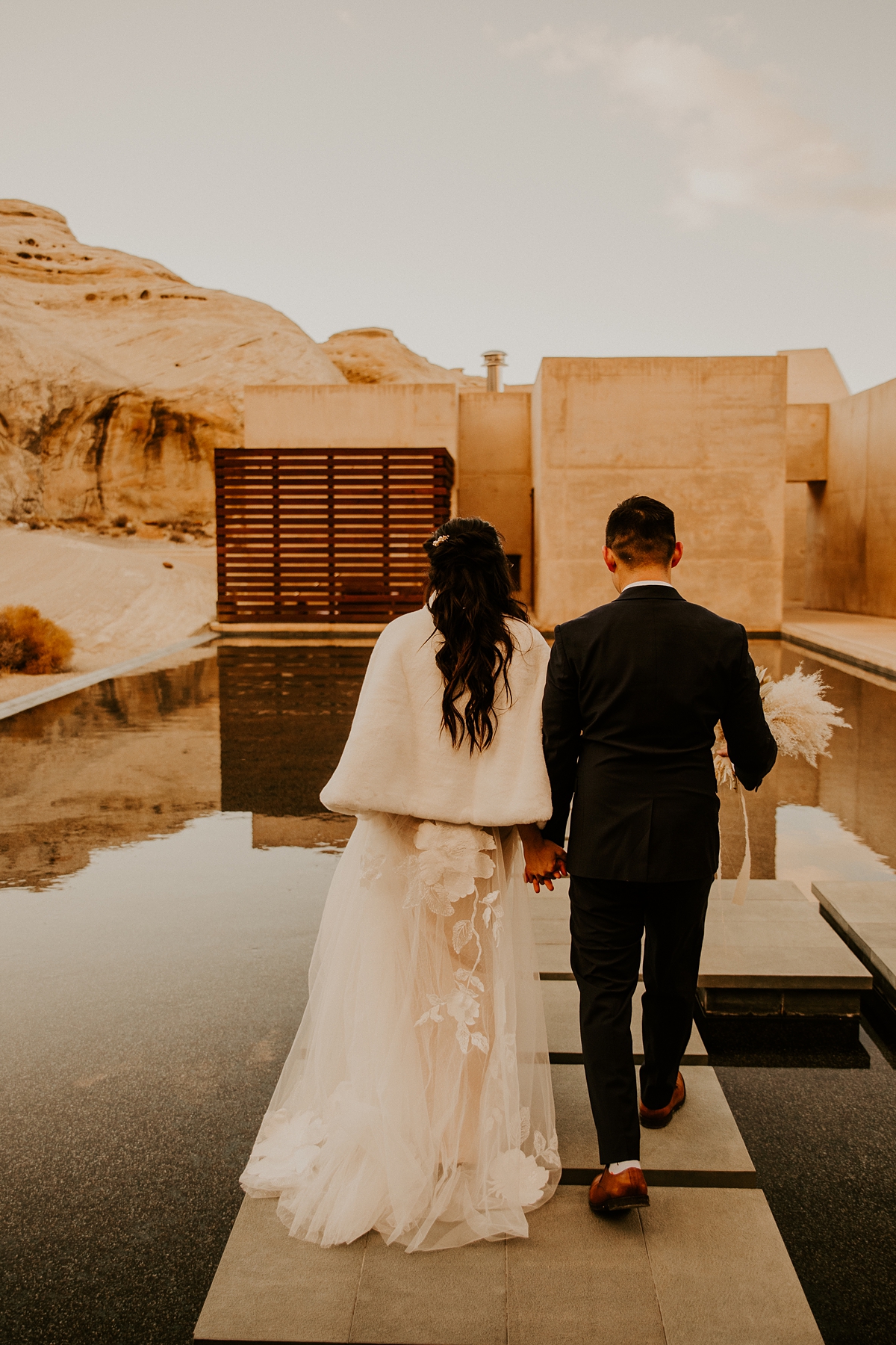 snowy winter elopement at the amangiri resort in utah
